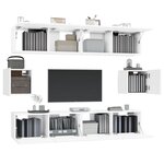 vidaXL Ensemble de meubles TV 6 Pièces Blanc Bois d'ingénierie