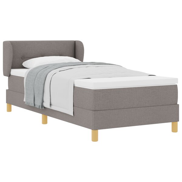 vidaXL Lit à ressort avec matelas en taupe - 100x200 cm en tissu
