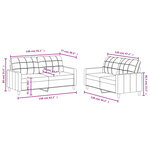 vidaXL Ensemble de canapés 2 Pièces avec coussins Marron Tissu