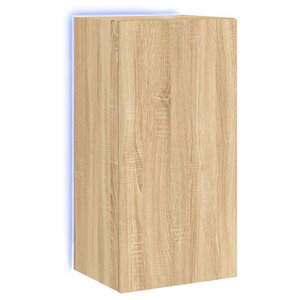 vidaXL Meuble TV mural avec lumières LED chêne sonoma 40 5x35x80 cm