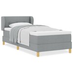 Lit box spring vidaXL avec matelas en gris clair  100x200 cm en tissu
