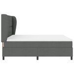 Lit Box Spring vidaXL avec Matelas en Gris Foncé  180x200 cm Tissu
