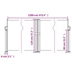 vidaXL Auvent latéral rétractable beige 120x1200 cm