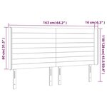 vidaXL Tête de lit à LED Gris foncé 163x16x118/128 cm Velours
