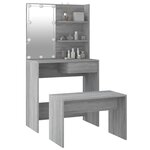 vidaXL Ensemble de coiffeuse avec LED Sonoma gris Bois d'ingénierie