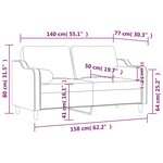 vidaXL Canapé 2 places avec oreillers gris clair 140 cm tissu