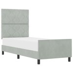 Lit vidaXL Gris clair 80x200 cm Velours