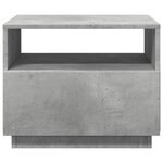 vidaXL Table basse avec lumières LED gris béton 50x49x40 cm