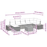 vidaXL Ensemble de Canapé de Jardin 8 Pièces avec Coussins Noir Poly Rotin