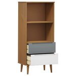 vidaXL Bibliothèque MOLDE Marron 60x35x133 5 cm Bois massif de pin