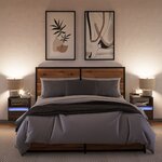vidaXL Meubles TV muraux lumières LED 2 Pièces chêne marron 41x31x45 cm