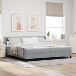 Lit Box Spring vidaXL avec Matelas Gris Clair 200x200 cm Tissu