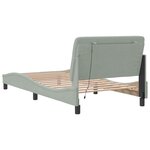 vidaXL Cadre de lit avec LED sans matelas gris clair 100x200cm velours