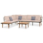 vidaXL Salon de jardin 4 Pièces avec coussins Bois massif d'acacia