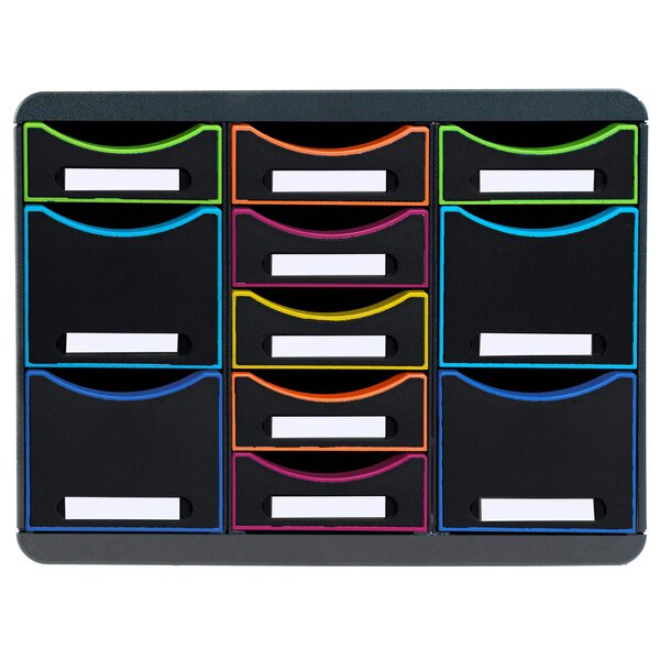 Moule De Classement Storebox Multi 11 Tiroirs Black Office - Noir/arlequin - Exacompta