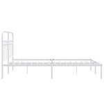 vidaXL Cadre de lit métal avec tête de lit blanc 140x200 cm