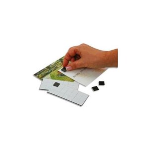 Sachet de 49 Carrés magnétiques adhésifs de1,5 cm, force 80g/cm2 SAFETOOL