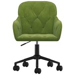 Chaise fauteuil siège pivotante de bureau informatique étude clair velours vert 02_0024184