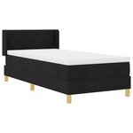 Lit à ressorts vidaXL noir 90x190 cm avec matelas