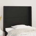 vidaXL Tête de lit avec oreilles Noir 93x16x118/128 cm Similicuir