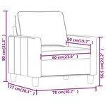 vidaXL Fauteuil Crème 60 cm Tissu