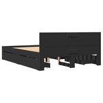 vidaXL Cadre de lit avec tête de lit sans matelas noir 120x190 cm