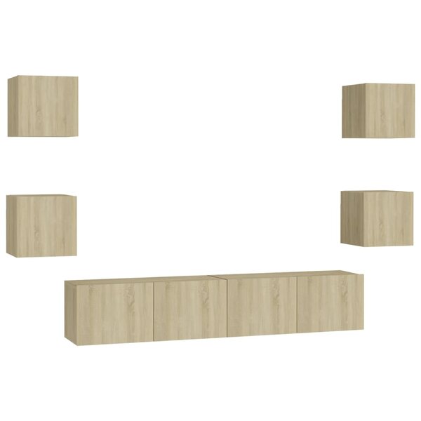 vidaXL Ensemble de meubles TV 6 Pièces Chêne sonoma Bois d'ingénierie