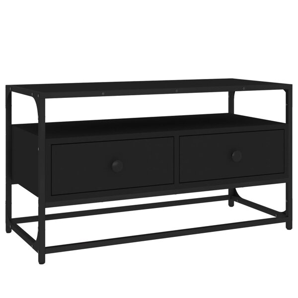 vidaXL Meuble TV noir 80x35x45 cm bois d'ingénierie
