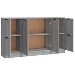 vidaXL Buffets 3 Pièces Sonoma gris Bois d'ingénierie