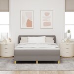 Lit à ressorts vidaXL avec matelas - Taupe  140x190 cm  Tissu