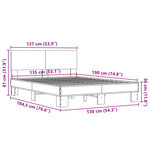 vidaXL Cadre de lit sans matelas chêne marron 135x190 cm