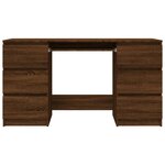 Bureau table poste de travail meuble d'ordinateur informatique étude chêne 140 x 50 x 77 cm bois d'ingénierie brun 02_0023620