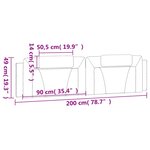 vidaXL Coussin de tête de lit gris 200 cm similicuir