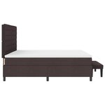 vidaXL Lit à ressorts avec matelas et banc brun foncé 200x200 cm tissu