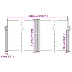 vidaXL Auvent latéral rétractable taupe 100x1000 cm