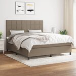 vidaXL Sommier à lattes de lit avec matelas Taupe 160x200 cm Tissu
