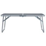 vidaXL Table pliable de camping Gris Aluminium 60x40 cm