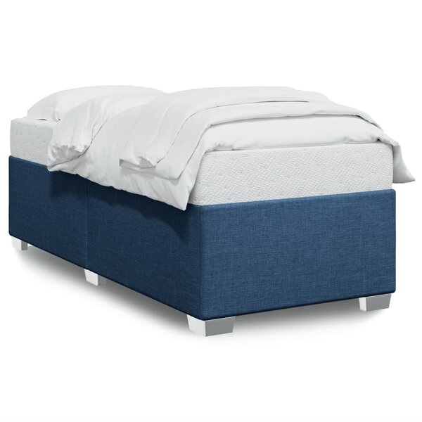vidaXL Cadre de lit Bleu 90x200 cm Tissu