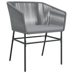 vidaXL Ensemble de 3 Gris Rattan PE 4 Places