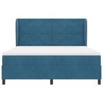 Literie Box Spring vidaXL avec matelas bleu foncé 180x200 cm en velours