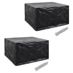 vidaXL Housses de salon de jardin 2 Pièces Rotin 8 œillets 172x113 cm