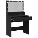 vidaXL Coiffeuse avec LED noir 80x41x134 5 cm