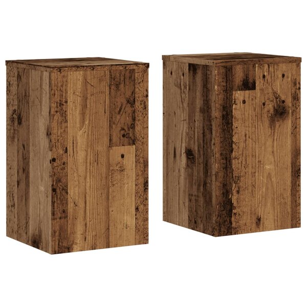 vidaXL Supports pour plantes 2 Pièces vieux bois bois d'ingénierie