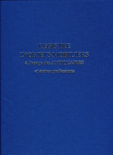 Registre objet mobilier pour antiquaire/brocanteur 104 pages 25x32cm Bleu Marine ELVE
