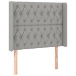 vidaXL Sommier à lattes de lit matelas LED Gris clair 90x200cm Tissu