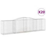 vidaXL Paniers à gabions arqués 20 Pièces 400x50x100/120 cm Fer galvanisé