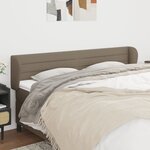 vidaXL Tête de lit avec oreilles Taupe 203x23x78/88 cm Tissu