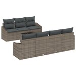 vidaXL Ensemble de salle à manger de jardin 8 pièces avec coussins gris en rotin synthétique