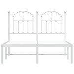vidaXL Cadre de lit métal sans matelas et tête de lit blanc 120x190 cm