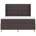 Lit à ressorts vidaXL avec matelas marron foncé 140x190 cm en tissu